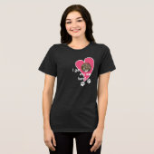 Ik heb mijn kat hier! Aangepaste foto - Donker Tri-Blend Shirt (Voorkant volledig)