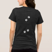 Ik heb mijn kat hier! Aangepaste foto - Donker Tri-Blend Shirt (Achterkant)