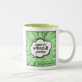 Ik heb mijn koffie nodig: Grappige cafeïne strip P Tweekleurige Koffiemok