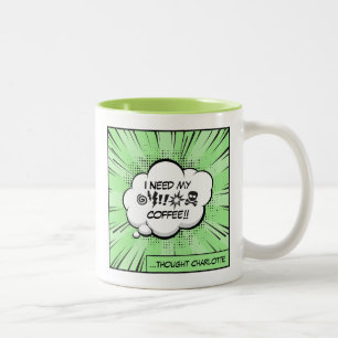 Ik heb mijn koffie nodig: Grappige cafeïne strip P Tweekleurige Koffiemok