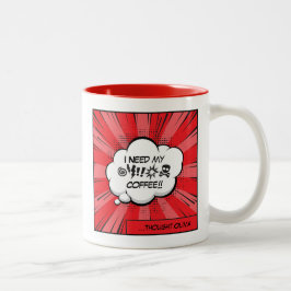 Ik heb mijn koffie nodig: Grappige cafeïne strip P Tweekleurige Koffiemok