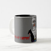 "Ik heb mijn koffie nodig" mok Zombie (Voorkant links)