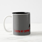 "Ik heb mijn koffie nodig" mok Zombie (Links)