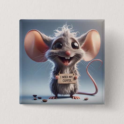 Ik heb mijn koffie nodig vierkante button 5,1 cm (Voorkant)