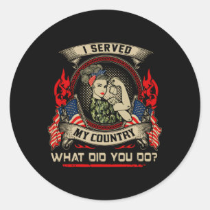 Ik heb mijn land gediend wat jij deed ronde sticker