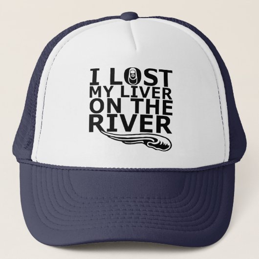 "Ik heb mijn lever verloren op de rivier" Tucker H Trucker Pet (Voorkant)