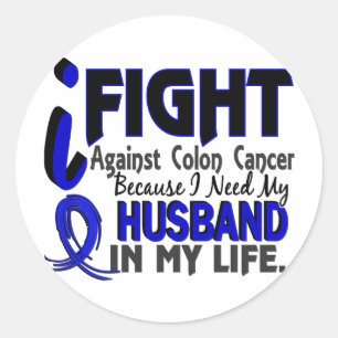 Ik heb mijn man Colon-kanker nodig Ronde Sticker