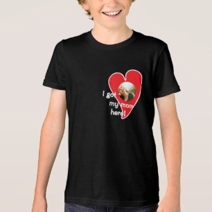 Ik heb mijn moeder hier! Aangepaste foto - Donker Tri-Blend Shirt