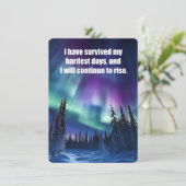 Ik heb mijn moeilijkste dagen overleefd kaart (Staand voorkant)