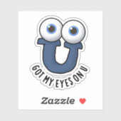 Ik heb mijn ogen op U Funny Alphabet Pun Sticker (Vel)