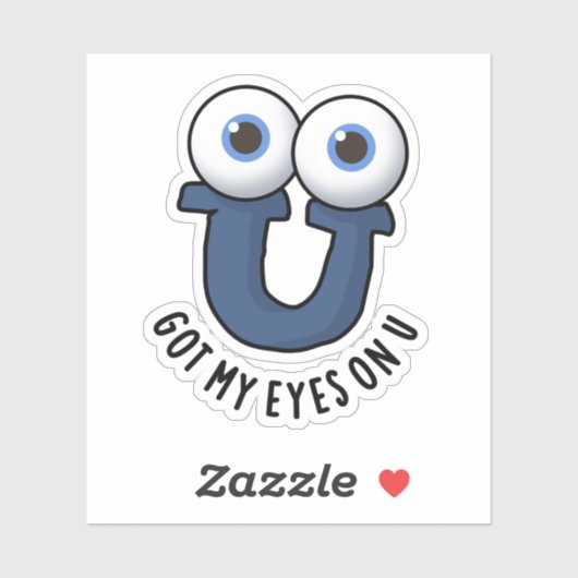 Ik heb mijn ogen op U Funny Alphabet Pun Sticker (Vel)