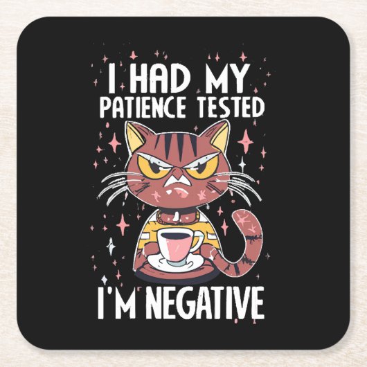 Ik heb mijn Patience-test gehad! Kartonnen Onderzetters (Voorkant)