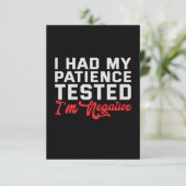 Ik heb mijn patiënt laten testen dat het negatief  bedankkaart (Staand voorkant)