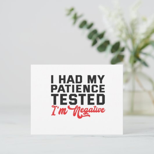 Ik heb mijn patiënt laten testen dat het negatief  briefkaart (Staand voorkant)