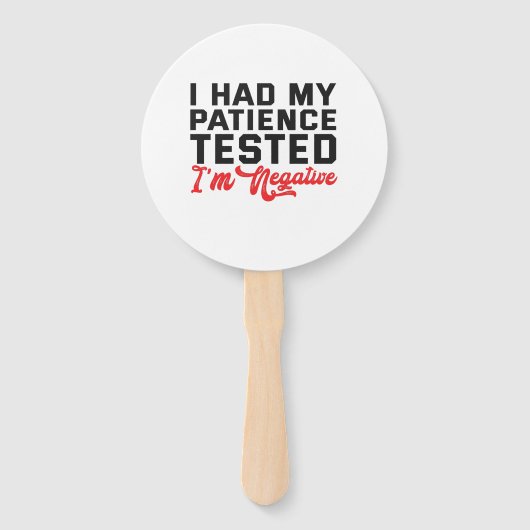 Ik heb mijn patiënt laten testen dat het negatief  handwaaier (Voorkant)