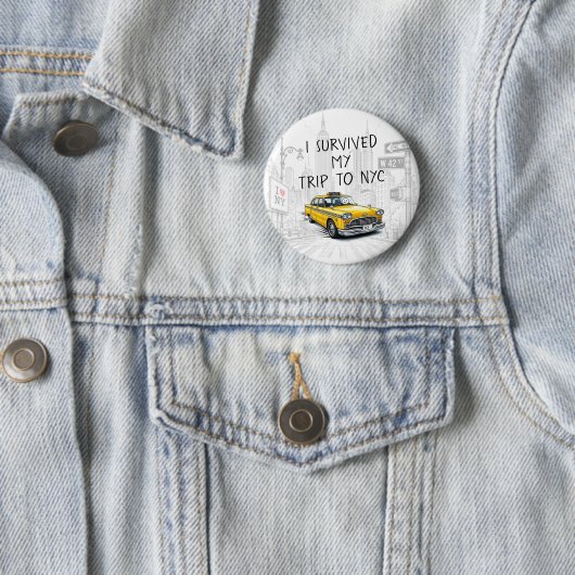 Ik heb mijn reis naar NYC overleefd (aangepaste te Ronde Button 5,7 Cm (In situ)