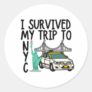 Ik heb mijn reis naar NYC T-Shirt overleefd Ronde Sticker