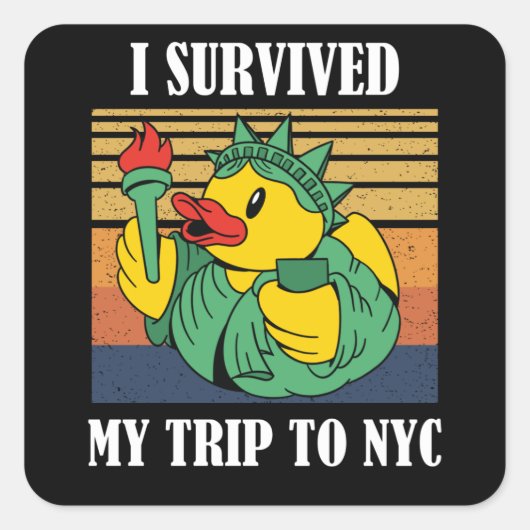 Ik heb mijn reis naar NYC Vacation overleefd Vierkante Sticker (Voorkant)