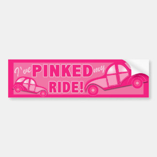 Ik heb mijn RIDE voor chauffeurs van PINK gemaakt. Bumpersticker