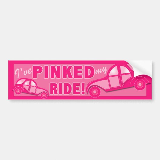 Ik heb mijn RIDE voor chauffeurs van PINK gemaakt. Bumpersticker (Voorkant)