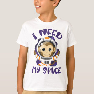 Ik heb mijn ruimte astronaut aap kind nodig t-shirt