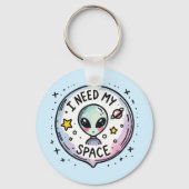 Ik heb mijn ruimte nodig Schattige Alien Sleutelhanger (Achterkant)