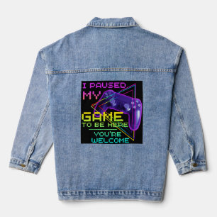 Ik heb mijn spel gepauzeerd om hier te zijn, graag denim jacket