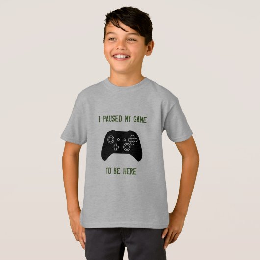 "Ik heb mijn spel onderbroken om hier te zijn" Kin T-shirt (Voorkant volledig)