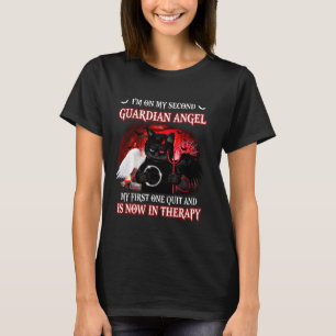 Ik heb mijn tweede beschermengel Cool Zwart Kat Ha T-shirt