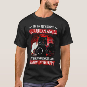 Ik heb mijn tweede beschermengel Cool Zwarte Kat H T-shirt