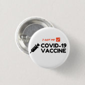 "Ik heb mijn vaccin COVID-19" Pin Ronde Button 3,2 Cm (Voorkant /achterkant)