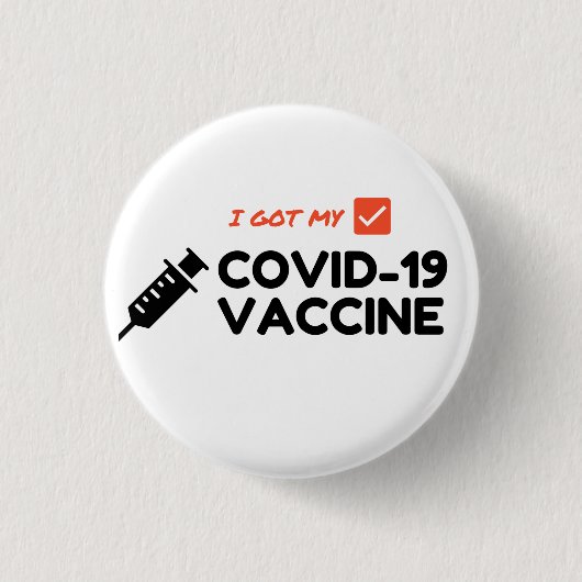 "Ik heb mijn vaccin COVID-19" Pin Ronde Button 3,2 Cm (Voorkant)