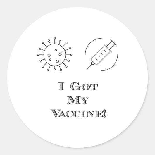 Ik heb mijn vaccin ronde sticker (Voorkant)