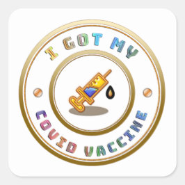 Ik heb mijn vaccin tegen COVID. Vierkante Sticker
