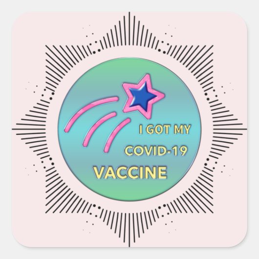 Ik heb mijn vaccinatie tegen COVID-19   Vierkante Sticker (Voorkant)