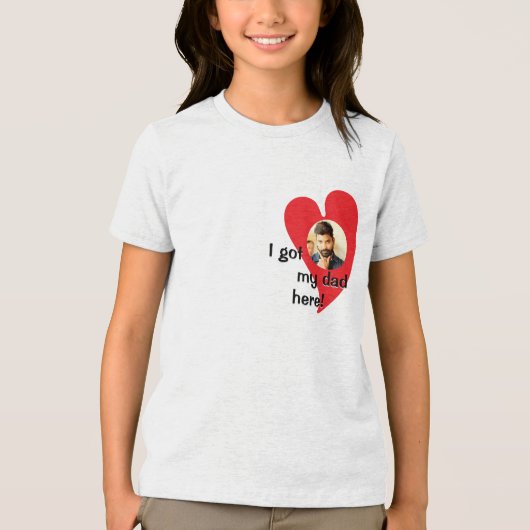 Ik heb mijn vader hier! Aangepaste foto Tri-Blend Shirt (Voorkant)