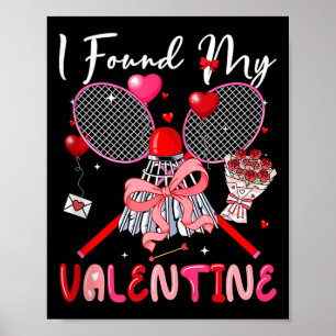 Ik heb mijn valentijnsdag badmintonmateriaal vlind poster