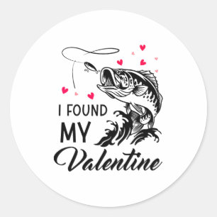 Ik heb mijn Valentijnsdag Grappige Vissende Valent Ronde Sticker