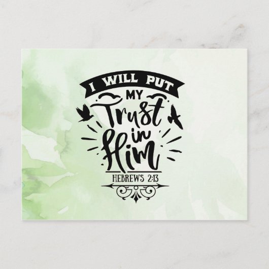 Ik heb mijn vertrouwen in Hem gesteld Briefkaart (Voorkant)
