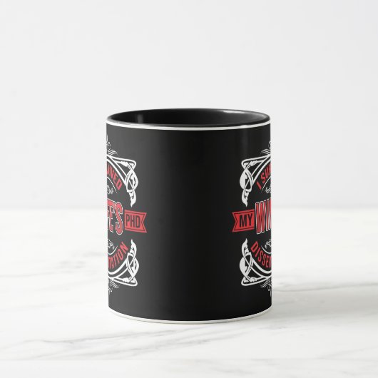 Ik heb mijn vrouw's proefschrift overleefd mok (Midden)