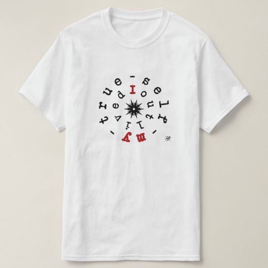 Ik heb mijn ware zelf overleefd – existentiële mot t-shirt (Design voorkant)