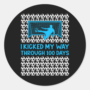 Ik heb mijn weg door 100 dagen voetbal 100e dag ge ronde sticker