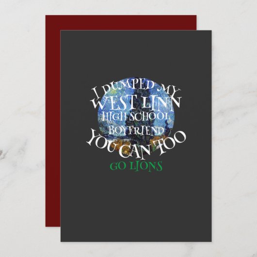 IK HEB MIJN WEST LINN HIGH SCHOOL VRIEND GEDUMPT KAART