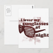 Ik heb mijn zonnebril 's nachts Draag Briefkaart (Voorkant / Achterkant)