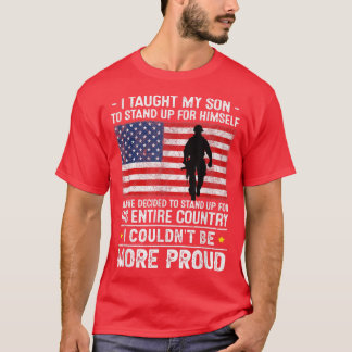 Ik heb mijn zoon verteld hoe hij op moet staan. t-shirt