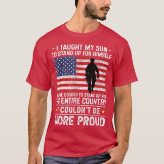 Ik heb mijn zoon verteld hoe hij op moet staan. t-shirt