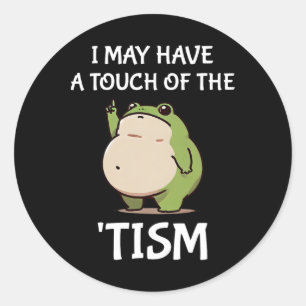 Ik heb misschien een vleugje van het autisme bewus ronde sticker