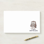 Ik heb misschien later koffie nodig - Grappige Uil Post-it® Notes (Op bureau)