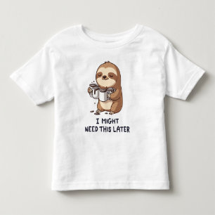 Ik heb misschien later koffie nodig - Lui slothumo Kinder Shirts