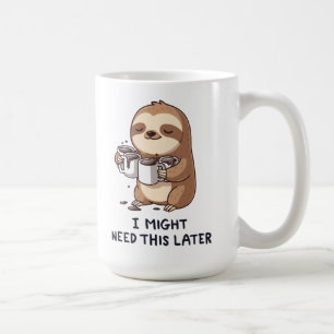 Ik heb misschien later koffie nodig - Lui slothumo Koffiemok